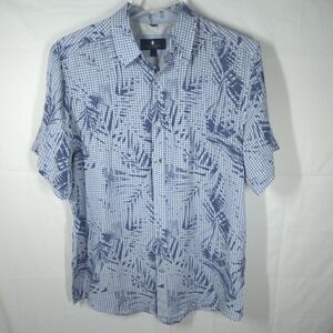Argyleculture Russell Simmons Men's Short‎ Sleeve Button-Up Shirt Size L Blue...